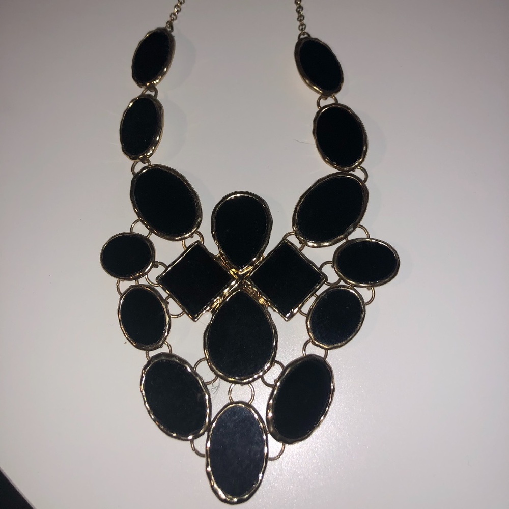 Forever 21 Statement Necklace in Black and Gold
